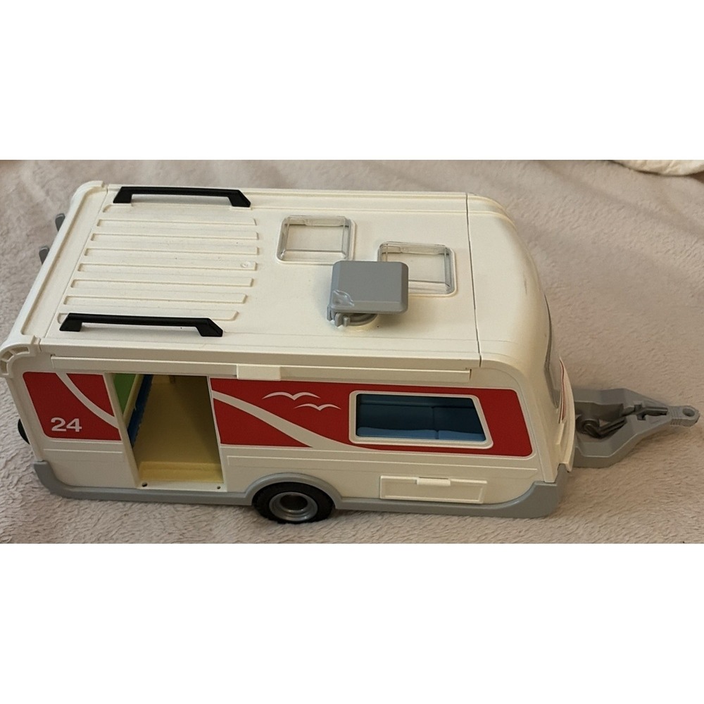 PLAYMOBIL Camper Recreation Vehicle RV Toy Vehicle Red White